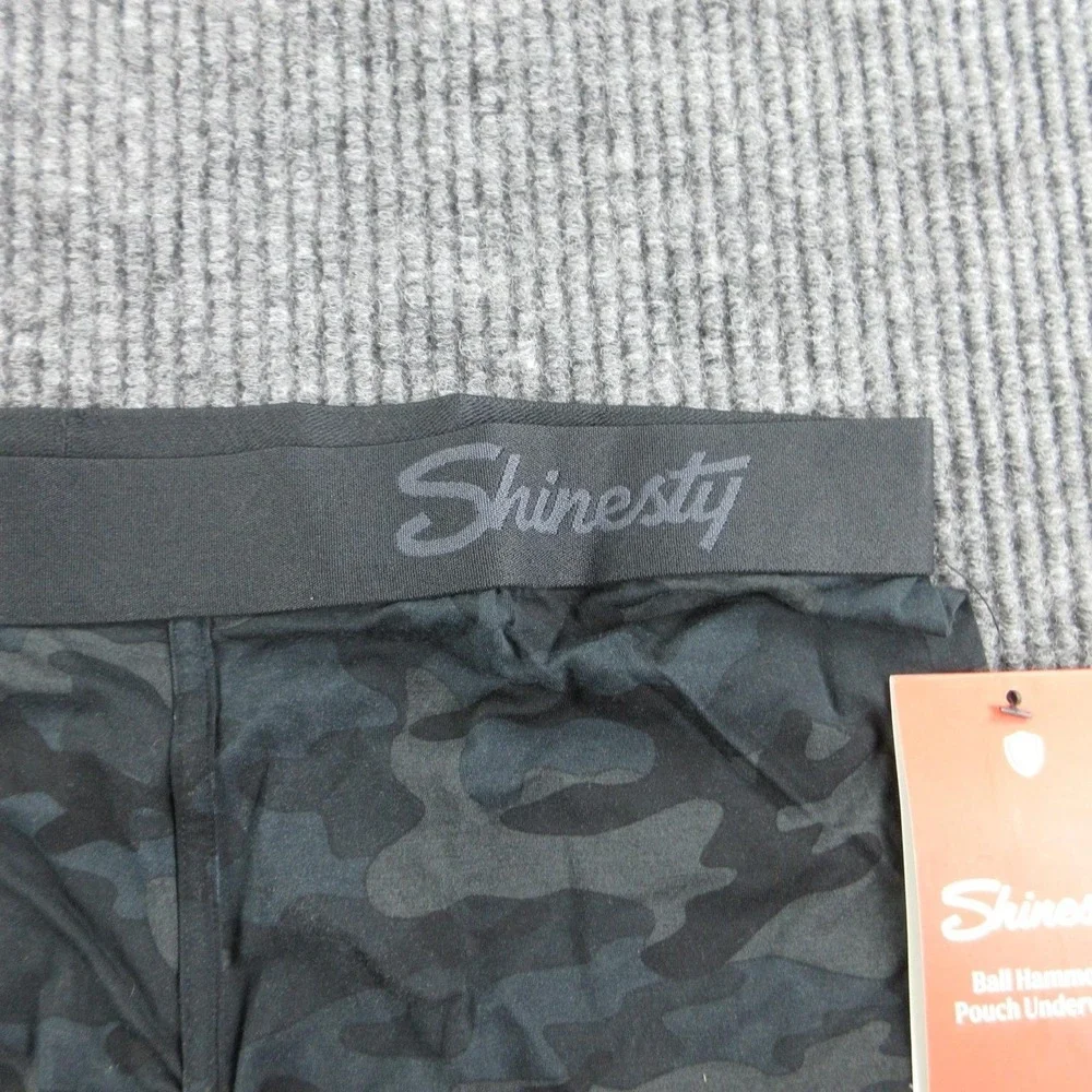 Shinesty Boxer Briefs Mens XL Black Camouflage Modal Spandex Ball Hammock NWT